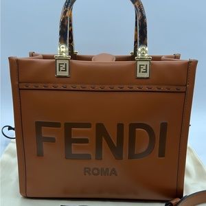 Fendi sunshine small tote brown never used